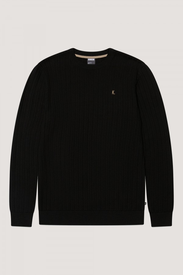Afbeelding van 2501080800 - KN - Vertical - 100 - Black - Heren -Trui - Kultivate.